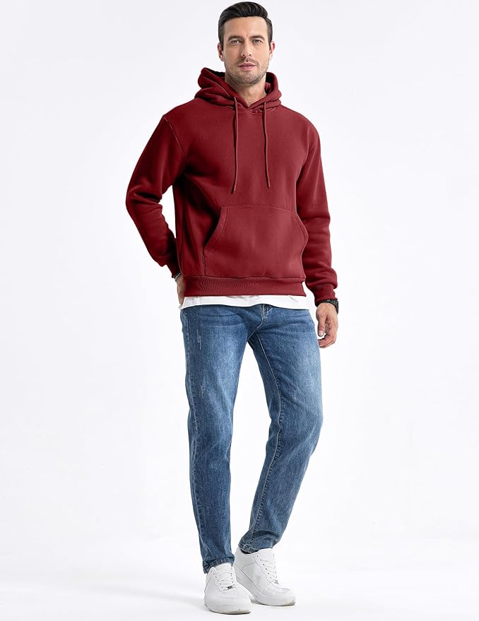 JMIERR Mens Casual Cotton Hooded Collar Drawstring Hoodies Pullover Sweatshirts Casual Long Sleeve Shirts