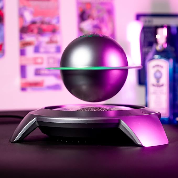 Magnetic Levitation Bluetooth Speaker, Floating Wireless Smart Audio with LED Lights Floating in The air HiFi Lossless Surround Sound Cool Gadgets for Men Home Office Decor