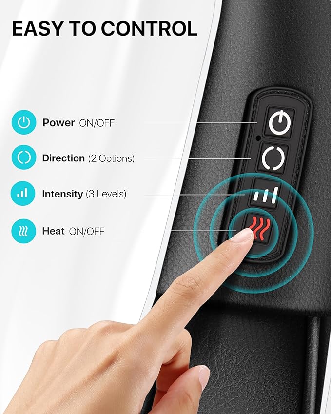 ALLJOY Neck Massager for Pain Relief Deep Tissue with Heat, HSA 3D Kneading Shiatsu Neck and Back Massager for Shoulder Full Body Home Office Car Use FSA, Birthday Gifts for Dad Men Mom Women