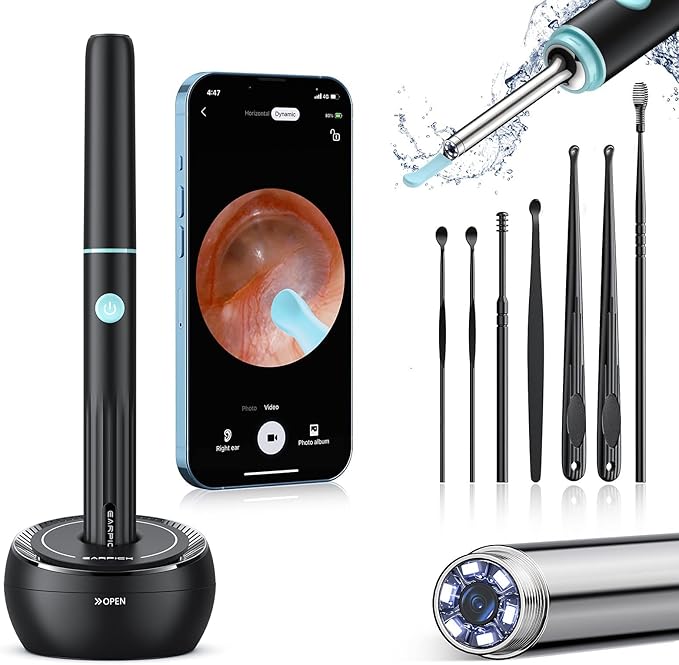 Ear Wax Removal Tool Camera - Ear Cleaner with Camera,FSA HSA Eligible, 1080P Otoscope, Ear Cleaning Tool with 8 Ear Spoon, Ear Camera for iPhone & Android Phones