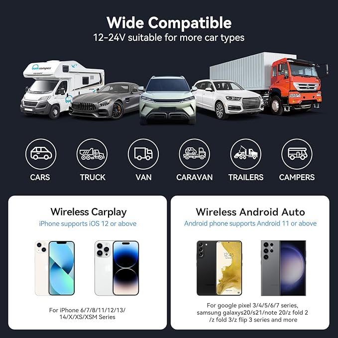 Wireless Carplay Screen for Car, Portable Apple CarPlay Screen Touchscreen Car Play with 4K Dash Cam,1080P Backup Camera,Carplay&Android Auto,Loop Recording,GPS Navigation,Bluetooth (9inch)