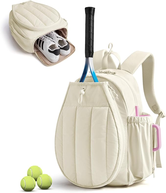BAGSMART Tennis Gym Bag for Women, Tennis Bag Holds 2 Rackets with Shoe Compartment & Wet Pocket, Sports Duffle Bags fits up to 15.6" Laptop, Women Overnight Weekend Bag