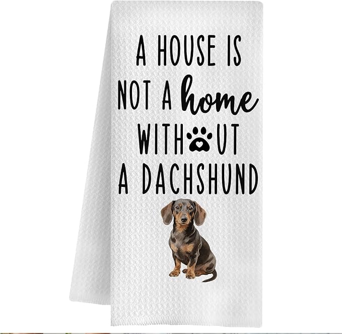QWZDRHYJI Dachshund Dog Kitchen Towels, Gifts for Dachshund Lovers Dish Tea Towels for Kitchen, Weiner Dog Gifts for Women Men Decorative Hand Towel for Bathroom, 16x24 Inch