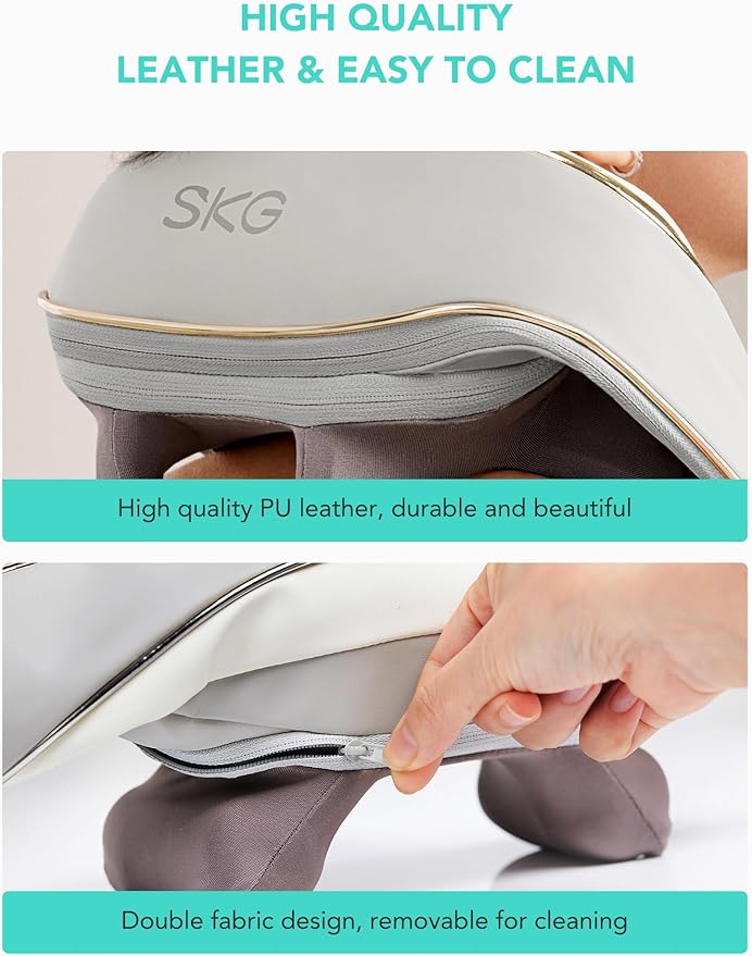 SKG Neck Massager with Heat for Pain Relief, Deep Tissue 6D Kneading, Cordless Neck and Shoulder Massager for Men and Women, Gift for Family and Friends