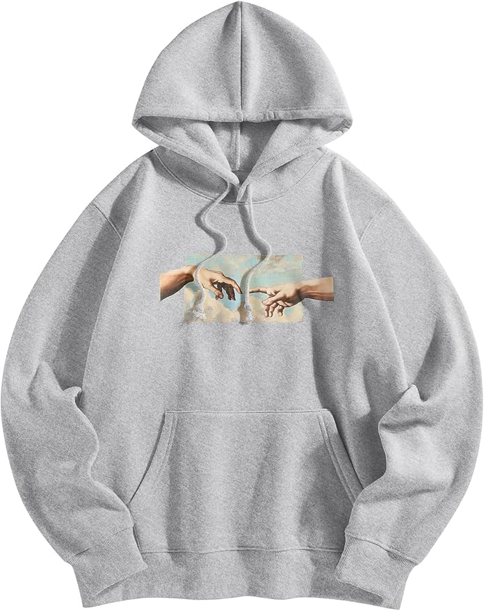 ZAFUL Men's Drawstring Hooded Sweatshirt Unisex Long Sleeve Hoodies Sweatshirts Casual Pullover
