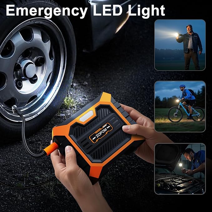 Tire Inflator Portable Air Compressor DC 12V Air Compressor (Orange)