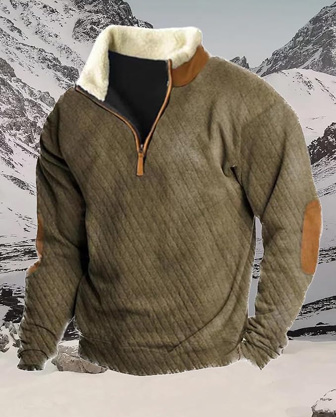 Western Sweatshirts for Men Aztec Retro Pullover Quarter Zip Sweatshirt Mens Stitching Color Fleece Sweatshirt