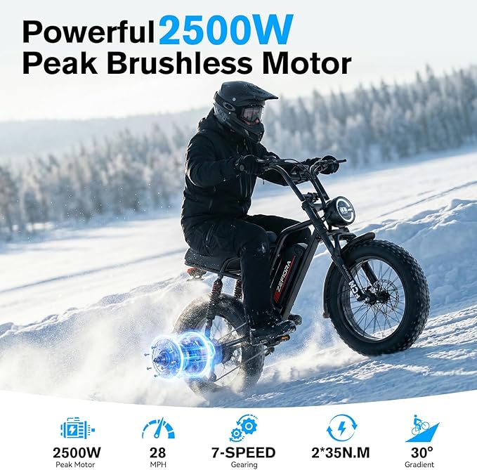 Electric Bike for Adults, 800/1500/2500W Peak Motor Ebike, 48V Removable Battery, 30-120 Miles PAS Range, 20-28MPH, 14"/20"/26" All-Terrain Electric Bicycles for Commuute Road Sand Mountain