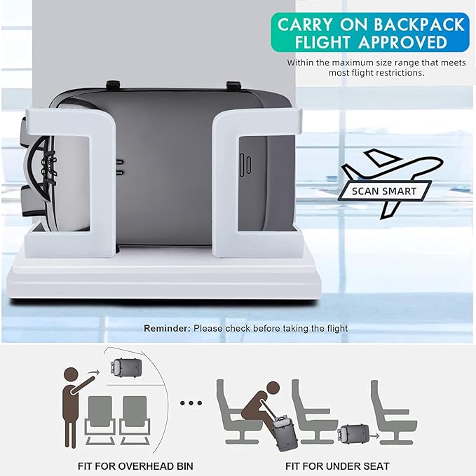 Carry on Backpack Airline Approved for Men, Travel 50L Expandable backpack Luggage Fits 17.3 Inch Laptop with USB Charging Port(grey)