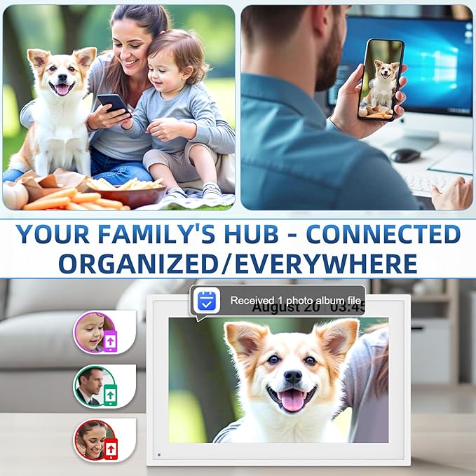Calendar Digital 10.1 Inch, Digital Frame Combined Smart Touch Screen Electronic Wall Planner Family Organizer Chore for Family Schedules Gift for Mother Mom Women Grandpa