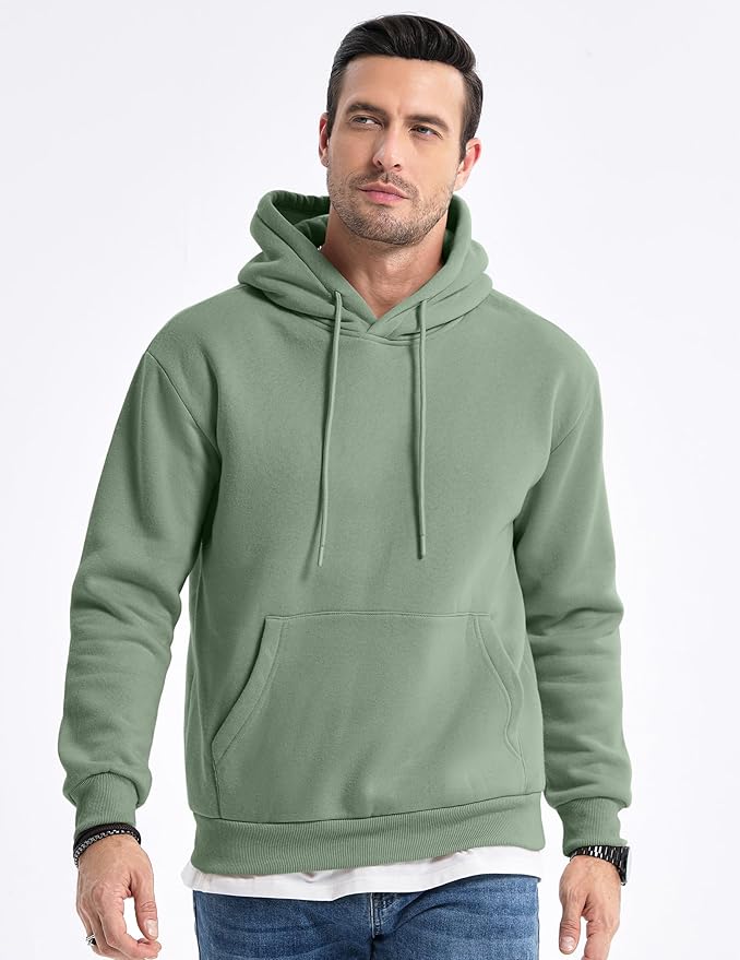 JMIERR Mens Casual Cotton Hooded Collar Drawstring Hoodies Pullover Sweatshirts Casual Long Sleeve Shirts