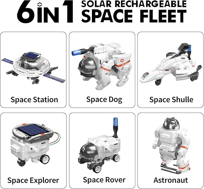 STEM Projects for Kids Ages 8-12, Science Kits for Boys 8-14, 6-in-1 Solar Robot Space Toys Building Science Kits Gifts for 7 8 9 10 11 12 13 Year Old Boys Girls Teen