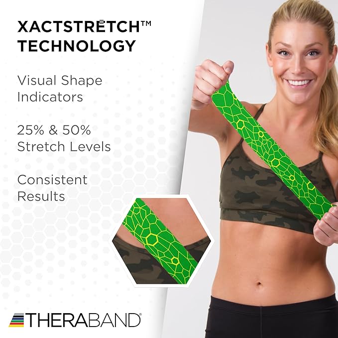 THERABAND Kinesiology Tape, Roll, with XactStretch Indicatorsv Water Resistant, Cut-to-Length