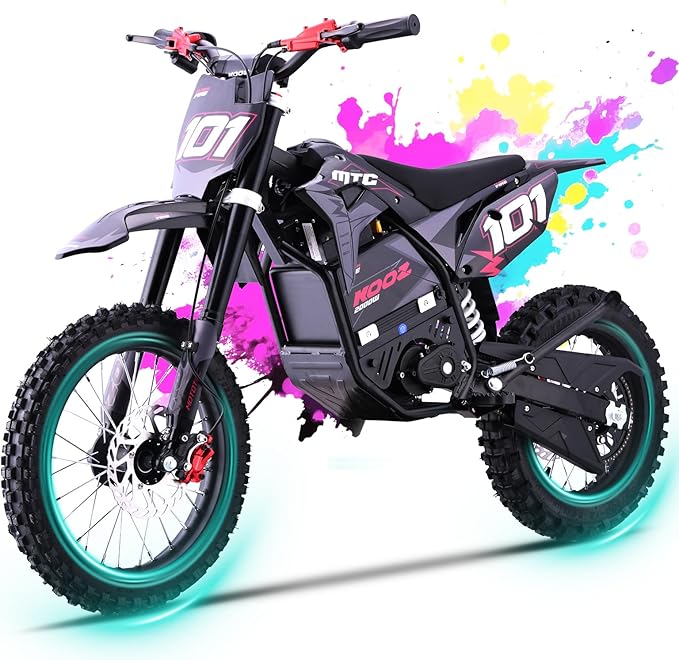 KOOZ HP115E 40MPH 60V 3000W Electric Dirt Bike for Teens, Electric Motorcycle Ebike with L-ion Battery, 14"/12" Tires, Hydraulic Brakes, Mountain Off - Road Ebike for Aged 8-14