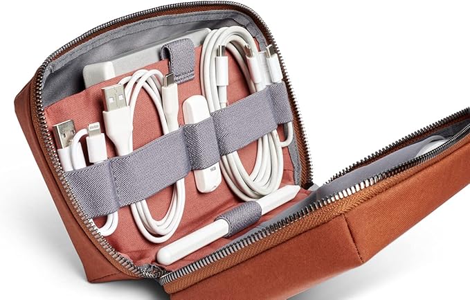 Bellroy Tech Kit (Tech Accessories Organizer Pouch, Zipper Closure Design, Stores Power Bank, Phone Charger, Cables & More, Internal)