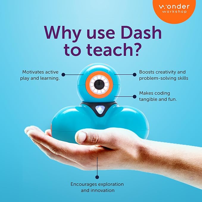 Wonder Workshop Dash Robot - Coding Robots for Kids 6+ - Voice Activated STEM Robot Toys - Interactive, Educational & Programmable
