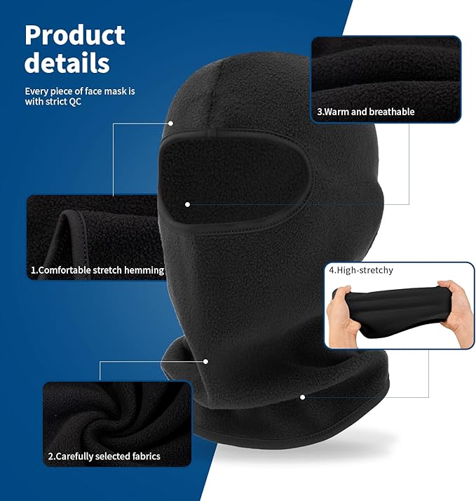 YESLIFE Balaclava Ski Mask for Men and Women, Winter Face Mask, Shiesty for Skiing, Snowboarding & Motorcycle