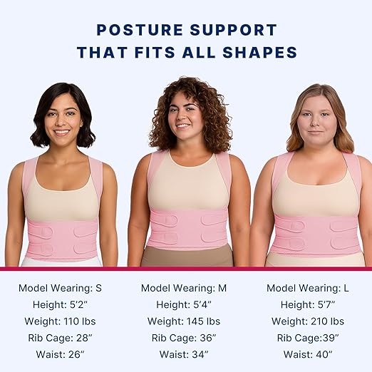 Fit Geno Back Brace Posture Corrector for Women: Shoulder Straightener Adjustable Full Back Support Upper and Lower Back Pain Relief - Scoliosis Hunchback Hump Thoracic Spine Corrector Large
