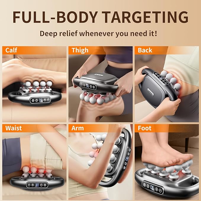 VTT 16-Head Massage Gun Set, Deep Tissue Percussion Massager with 3 Modes & 30 Intensities,Quiet Muscle Massage Gun for Back,Shoulders, Legs, Foot, Body Muscle Pain Relief