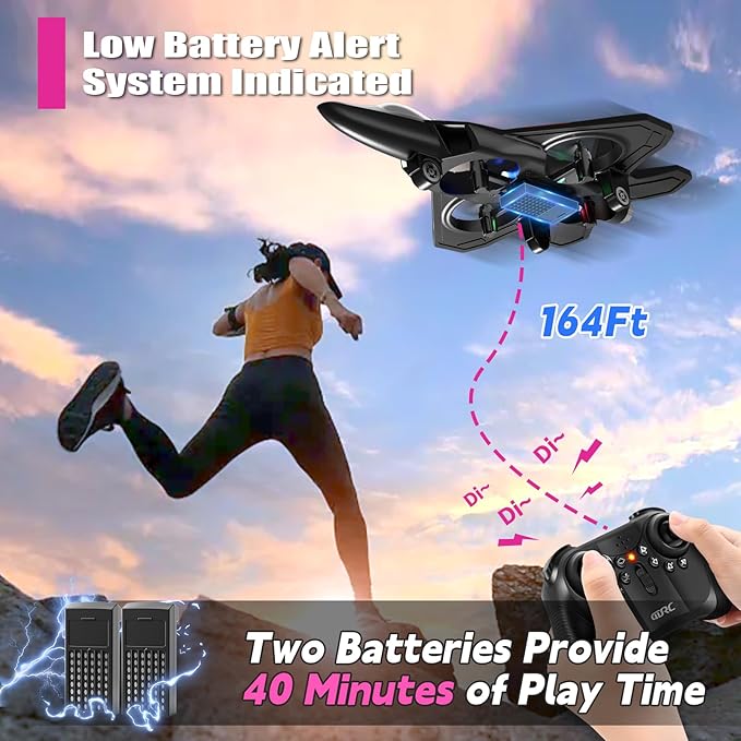 4DRC V32 Foam RC Planes Remote Control Airplanes for Girls Boys Adults, RC Drone Airplane Helicopter Fighter Jet with Light, Fighter Jet Toys, Airplane Toy Gifts for Kids Adults Beginners