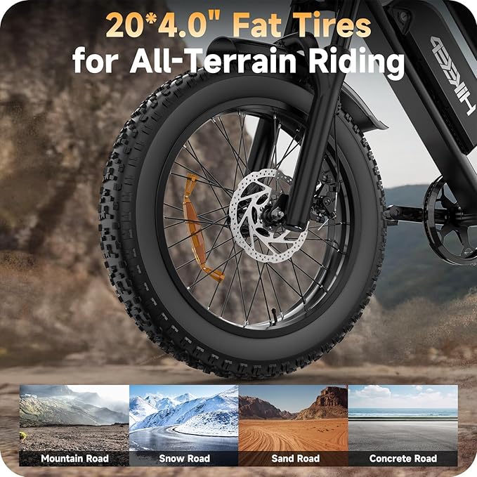 Electric Dirt Bike for Adults - Peak 1500W/3000W Electric Bikes, 28-40MPH, 48V/52V 15.6Ah/25Ah/40Ah, 70-120 Mile(PAS Mode), 16/20 Inch All-Terrain Fat Tire Electric Motorcycle