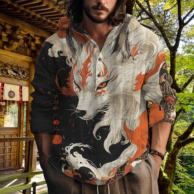 MARSVOVO Hooded Long Sleeve Shirt Men Fashion Graphic Button Up Lightweight Big and Tall Casual Vacation Shirts for Men