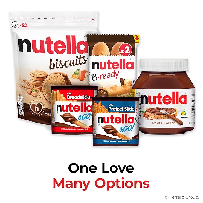Nutella & GO! Chocolate Hazelnut Spread with Cocoa + Breadsticks, 12 Snack Packs, 1.8 oz Each