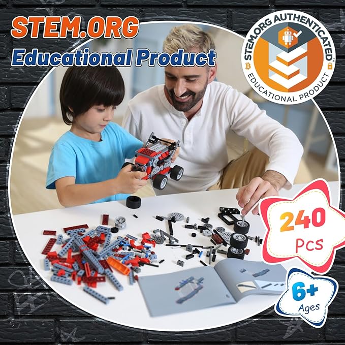 8 in 1 STEM Kits for Kids Age 6-8, DIY Electronic Monster Truck Building Kit, STEM Toys for Boys Craft Projects 8-10, Build Robot DIY Activity for Ages 6 7 8 9 10 11 12 + Years
