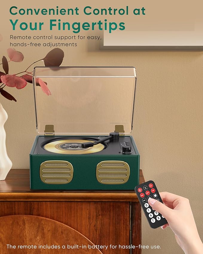CD Player with Built-in Speaker Portable CD Players with Bluetooth Output/Input USB Playback Headphone Jack with Remote Control, LED Screen Rechargeable Small CD Player Green