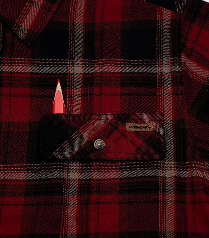 Legendary Whitetails Men's Flannel Shirt Long Sleeve Button Down 100% Cotton