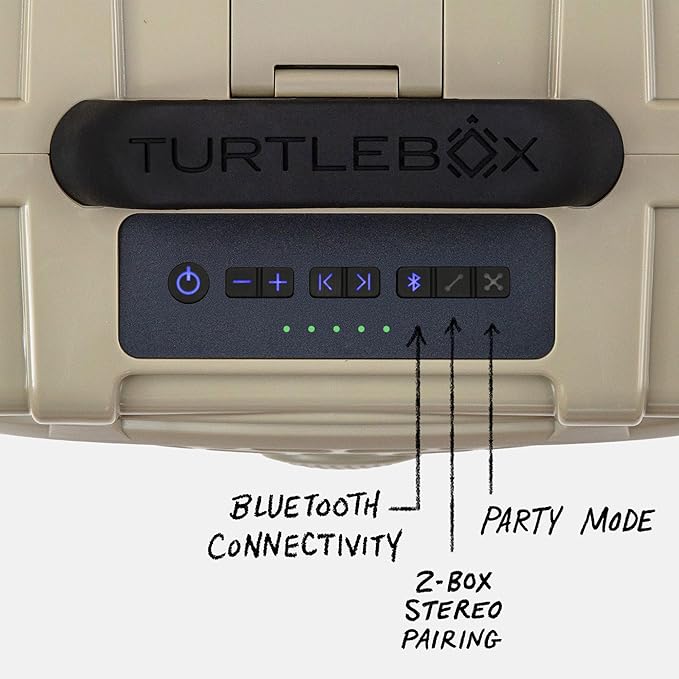 Turtlebox Original Gen 3: Portable Outdoor Bluetooth Speaker – Ultra-Loud (120dB), Waterproof (IP67), Rugged, Impact-Resistant, 3-Day Battery | Party Mode: Unlimited Pairing for Stereo Sound, Tan