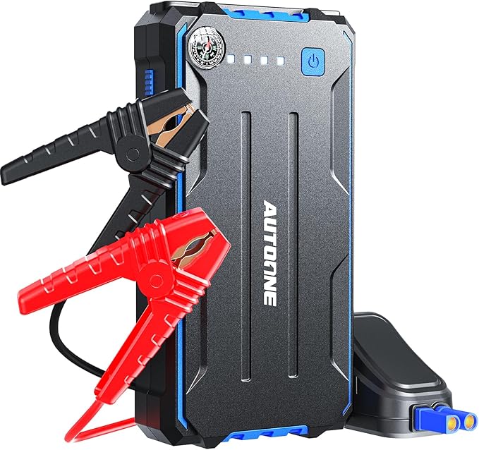 AUTOONE 4000A Car Jump Starter, Battery Jumper Starter Portable for Compact Car Up to 10.0L Gas and 8.0L Diesel Engine Jump Box with Jumper Cables, USB Output and LED Light
