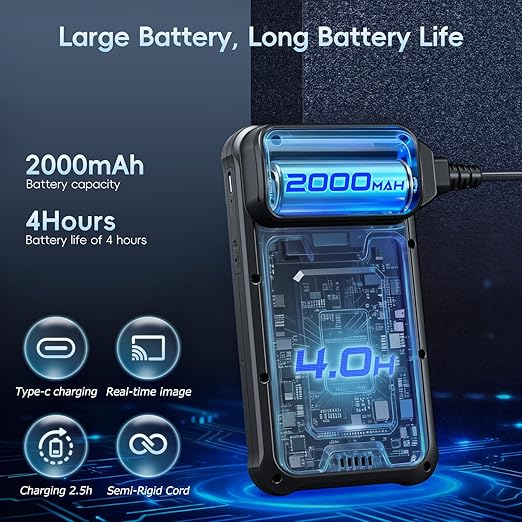 Industrial Endoscope Borescope Camera with Light, 4.3'' HD Digital Handheld Waterproof Sewer Tools Snake Inspection Camera with 8 LED Lights 16.5FT Semi-Rigid Cable, Gadgets for Men