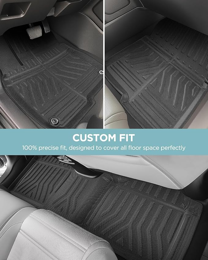 for Honda CRV 2017-2022 (Hybrid & Gasoline) XPE Floor Mats, All Weather Black Tech Carpets for CR-V 2022 2021 2020 2019 2018 2017, Custom Fit 3PCS Car Accessories for CR V 5th Gen EX LX Touring