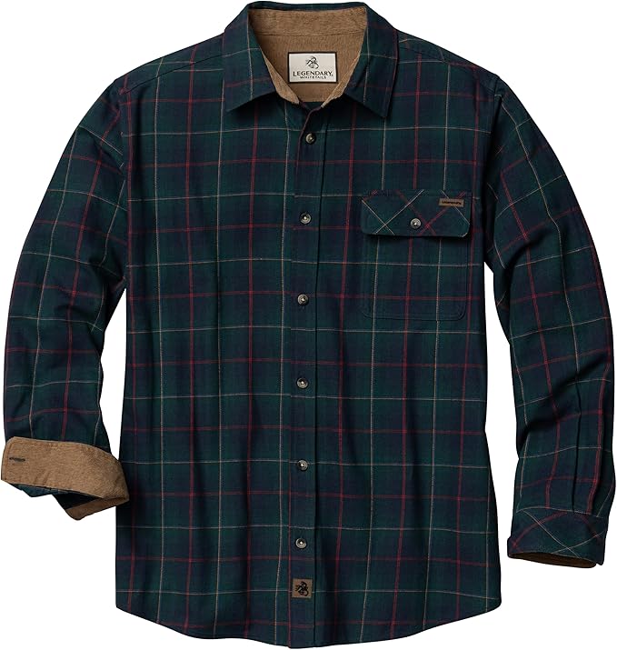 Legendary Whitetails Men's Flannel Shirt Long Sleeve Button Down 100% Cotton