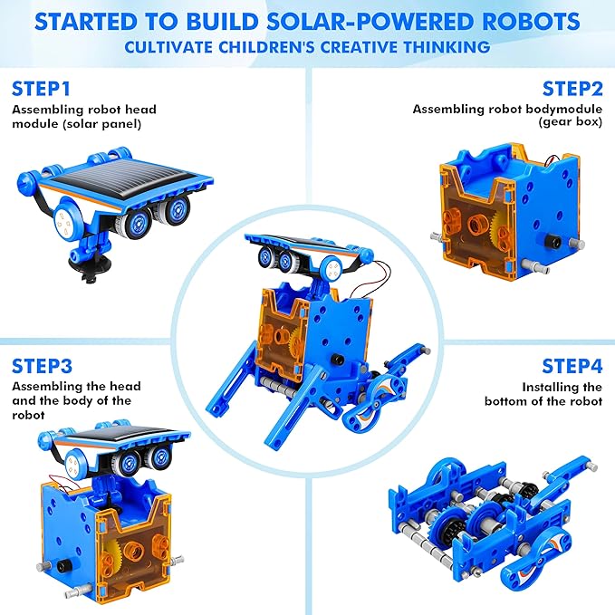STEM 13-in-1 Education Solar Power Robots Toys for Boys Age 8+ , Educational Toy DIY Science Kits for Kids, Building Experiment Robotics Set Birthday Gifts for 8+ years old boys and girls .