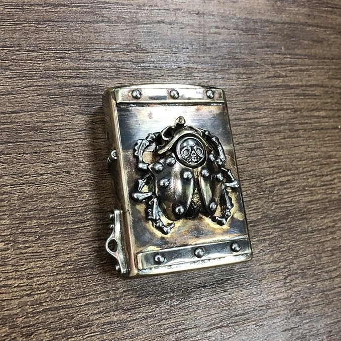 Brass Lighter Case Handmade Gift for Men,Lighter Pouches Protective Storage Case Holder for Father, Boyfriend, Husband Stylish Design for Home Everyday Carry Outdoor Hiking Camping