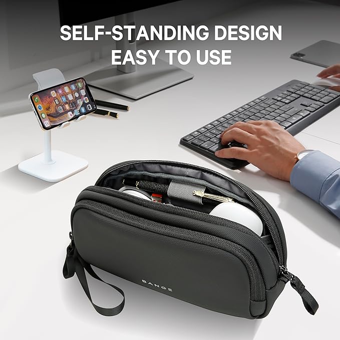 BANGE Electronics Organizer Travel Case, Water Resistant Travel Bag, Tech Pouch Accessories Organizer for Cable,Cord, Phone, Cables, USB Flash Drive, Daily Items