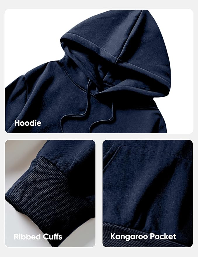 JMIERR Mens Casual Cotton Hooded Collar Drawstring Hoodies Pullover Sweatshirts Casual Long Sleeve Shirts