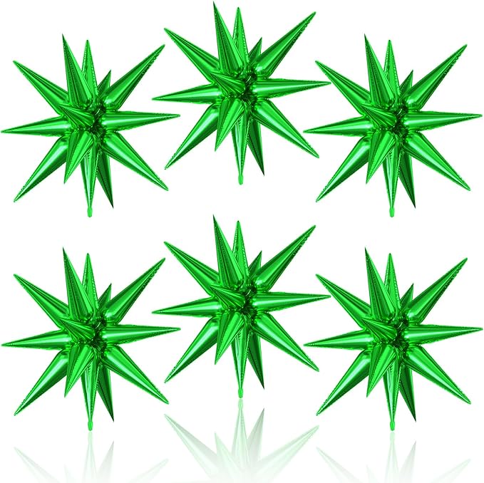 6PCS Star Balloons, 22 Inch Large Green Star Balloon Foil Balloons Christmas Party Balloon for Birthday Christmas Graduation Wedding Anniversary Party Backdrops Decorations