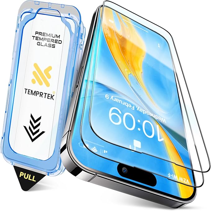 TEMPRTEK+ 2 Pack Screen Protector for iPhone 16 Pro MAX 9H+ Anti Scratch/Fingerprint | Bubble Free Easy Installation | Case Friendly 10X Military Grade Protection