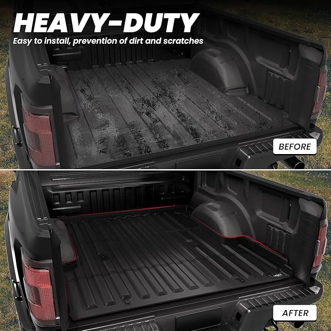 LASFIT 6.5ft Bed Mat for Ford F-150 2015-2020 2021 2022 2023 F150 78.9in Truck Bed Box All Weather Protector Durable TPE Bed Liner Easy Clean-Not Fit for Drop in Bedlienr