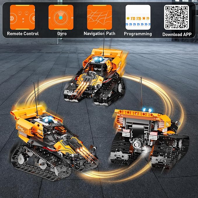 STEM Building Toys for Kids 6-12, 5in1 Remote & APP Controlled STEM Robot Car Tank Building Kit, 600 Pcs DIY Educational Building Blocks Set for Kids Science Learning, Boys Girls Birthday Gifts Ideas