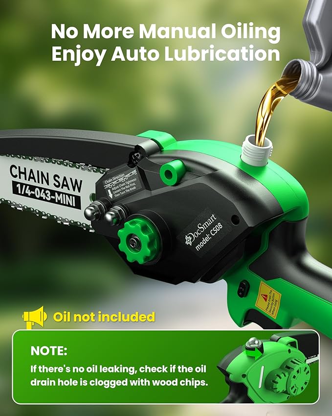 Mini Chainsaw Cordless, 8 inch & 6 inch Electric Chain Saw with 2 Pack Rechargeable Batteries, Battery Powered Handheld Saw for Trees Trimming Wood Cutting, Perfect Gardening Tools for Men Dad Husband