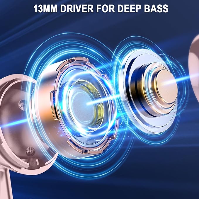 Wireless Earbuds, Bluetooth 5.4 Ear Buds LED Power Display Headphones Bass Stereo, Bluetooth Earbuds in-Ear Noise Cancelling Mic, 40H Playback Mini Case IP7 Waterproof Sports Earphones for Android iOS