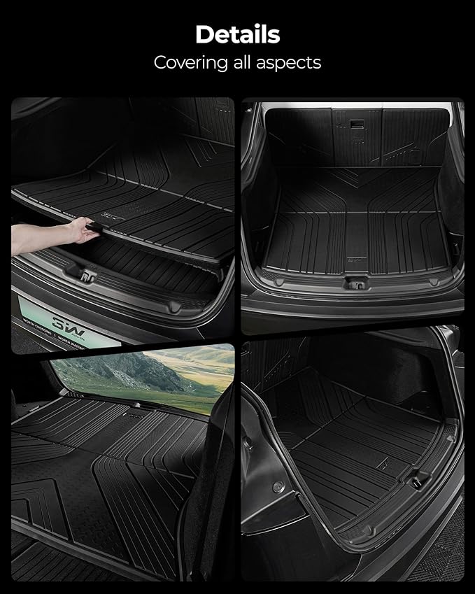 3W Cargo Liner for Kia Sportage（with Subwoofer） 2023-2025 2026, TPE All Weather Custom Fit Cargo Liner for Kia Sportage for Cargo Mat Anti-Slip Heavy Duty Accessorious, Black (Not Fit Hybrid or PHEV)