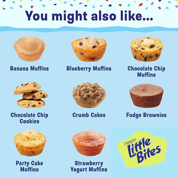 (Club Pack) Little Bites Chocolate Chip Muffins, 40 individual packs, (1.65 oz each), Mini Muffins, 66 oz Box
