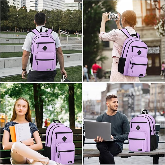 BIKROD Backpack for Girls Women, School Backpack for Teen Boys, Lightweight Casual High School Bookbag, Daily-use Travel Laptop Backpack with USB Charging Port Fits 15.6 Inch Notebook