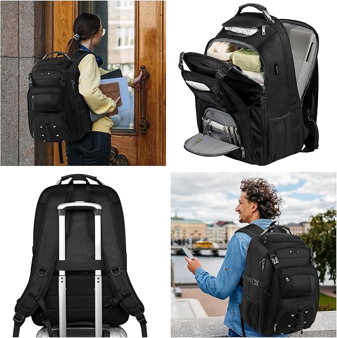Extra Large Laptop Backpack for Travel, College & Work, TSA Friendly Commuter Gaming Bag with USB Charging Port, Compatible with PS5/PS5 Pro/PS5 Slim, Fit 15-18.4 inch laptop, 21.7x15.9x10.2