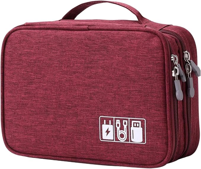 Multi Purpose Oxfords Fabric Storage Organiser Pouches for Technology Accessories Cosmetics Travel Essential Charger Cable or